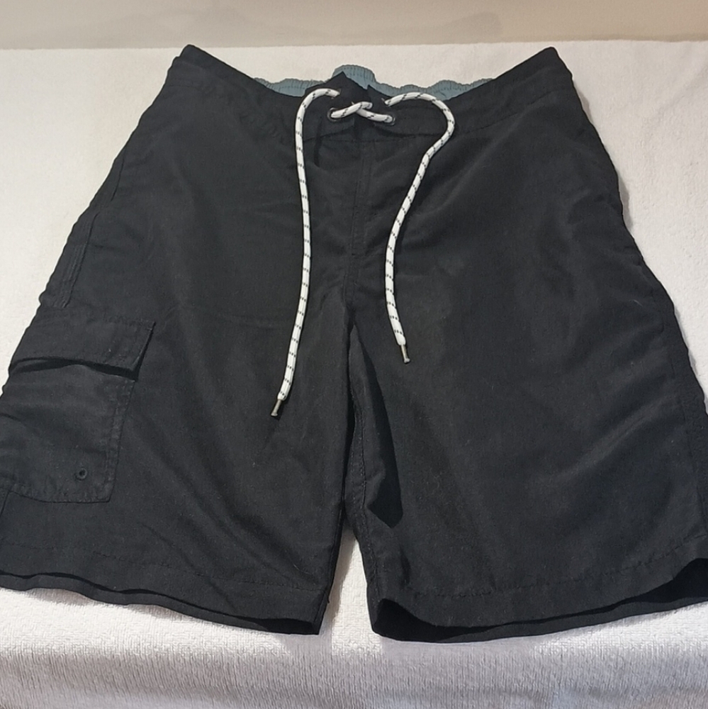Black Cargo Swim Shorts